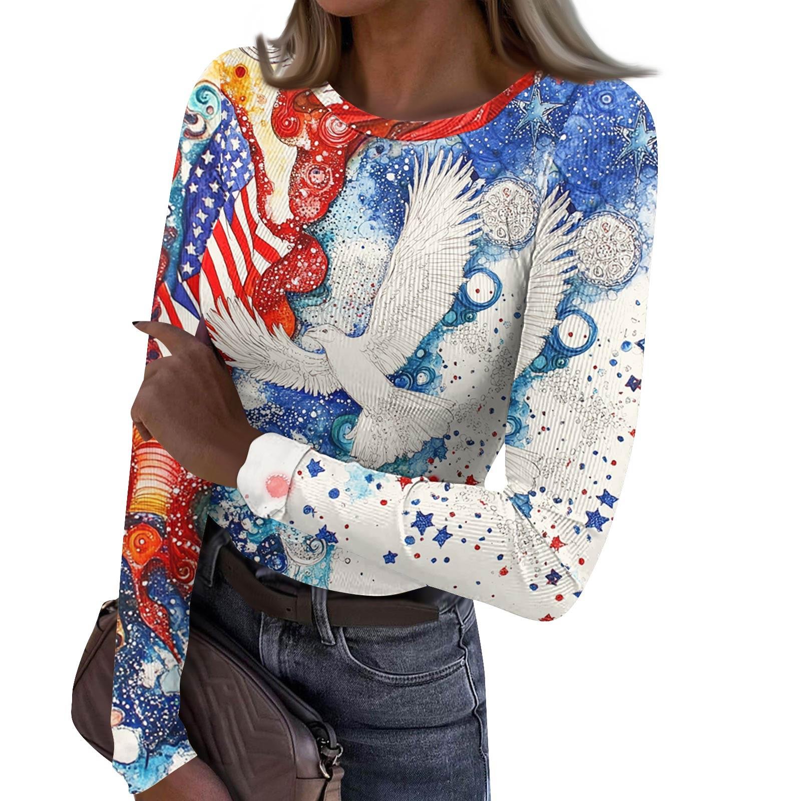 

Женская и зимняя футболка с тонким низом, модная повседневная футболка с градиентным принтом и круглым вырезом, пуловер с длинным рукавом S