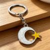 Metal Buckle Keychain Pendant, Zinc Alloy Key Ring with Star Moon Design, Keys Bags Suitcases Charm