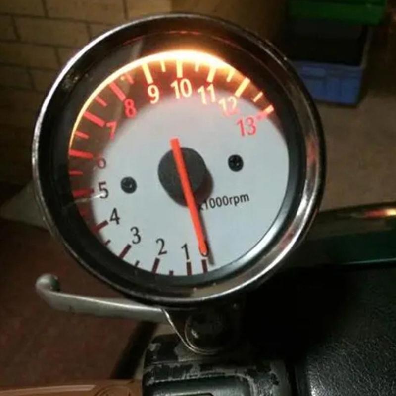 Edelstahl Tacho Motorrad Tachometer Motorrad Zubehör 13000 U/min Zähler mit LED-Hintergrundbeleuchtung Einfache Installation