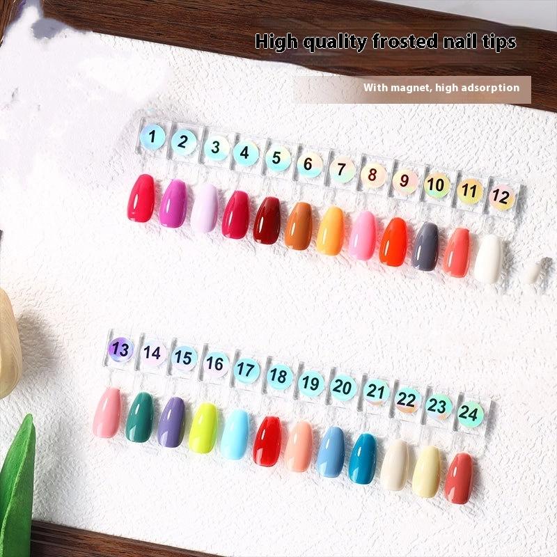 24 ks Vzorník barev laku Magnetický Displej s tipy umělých nehtů Průhledná barevná karta Stojánek na lakový gel Paletka na nehty Lepidlo na nehty Cvičení