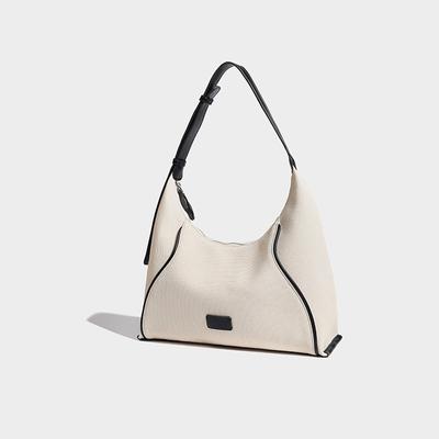Superior Sense Large Capacity Oat One Shoulder Underarm Bag Women's Imitation Canvas Casual Oblique Span Tote Bag