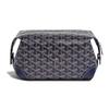 Monogrammierte Reißverschluss-Kulturbeutel aus Canvas und Kalbsleder Unisex-Reisetaschen Marineblau BOEING025TY-12CL12P