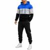 Men's Color Block Hooded Sweatshirt and Jogger Pants 2 Piece Casual Athletic Track Suit