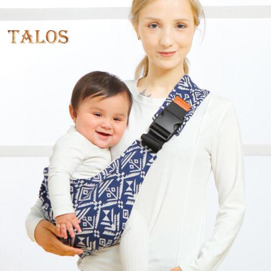 Baby Sling Carrier Great Load Bearing Adjustable Length Wide Strap Less Pressure On Shoulder Breathable Fabric Plaid Print Outdoor Walking 0-36