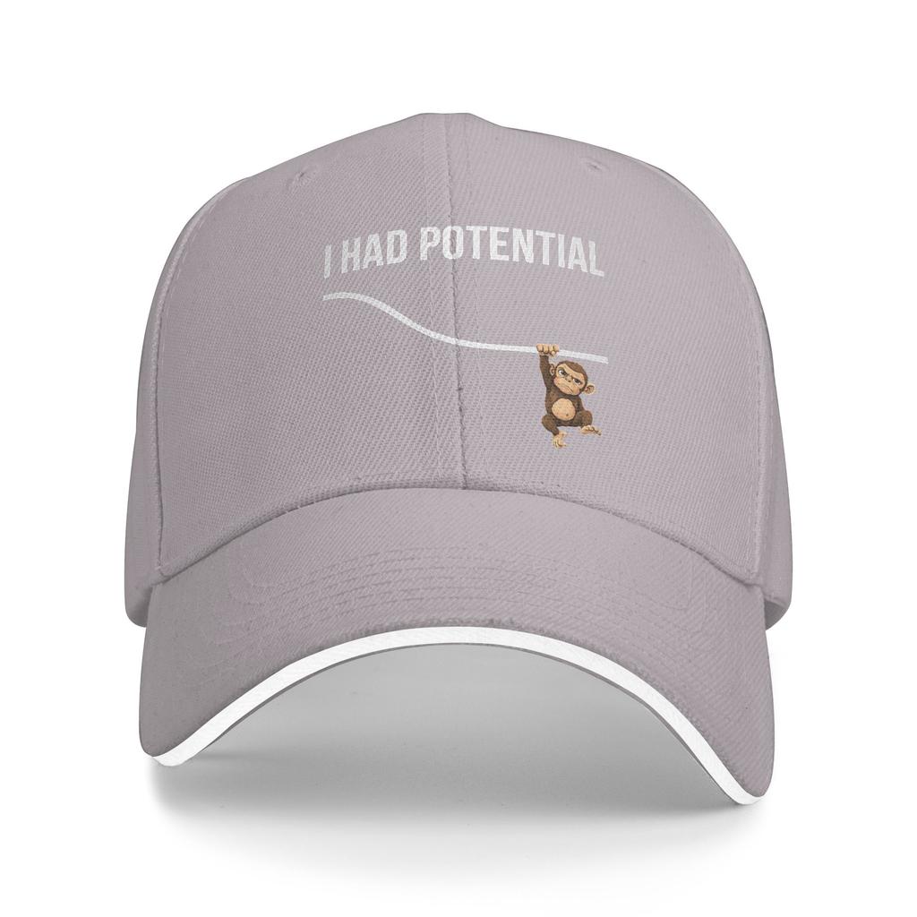 Funny Physics Punch Monkey I Had Potential Energy Science Sun Baseball Cap Summer Cool Hip Hop Hats Men Camping Baseball Caps
