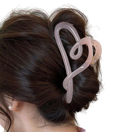 Women Hair Claw Transparent Matte Texture Heart Shape Hair Clip Back Head Shower Hair Claw Hair Accessories