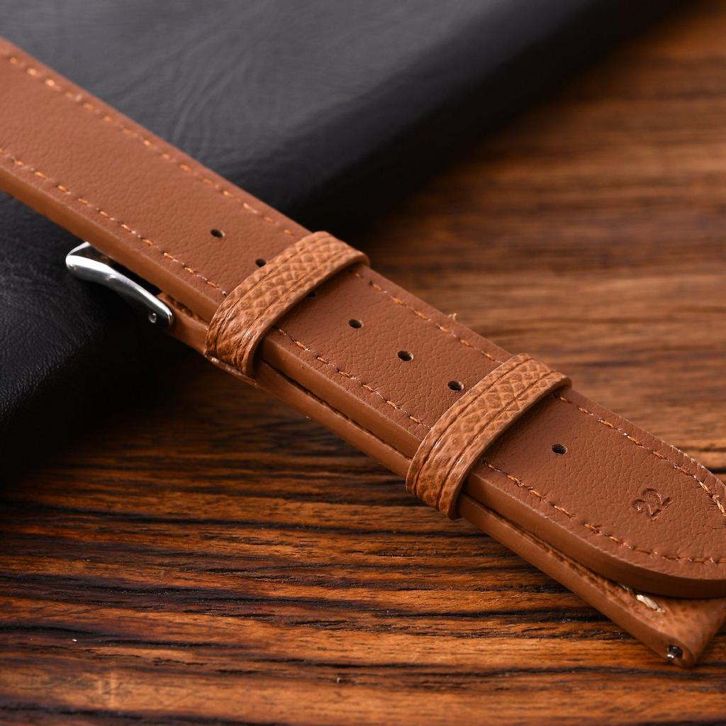 Handled i äkta läder med palmmönster - Kompatibel med A-Mas Handgjorda Antika Koskinn, Finns i storlekarna 18mm, 19mm, 20mm, 21mm.