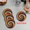 Zestaw 4 okrągłych podkładek stołowych Vintage w stylu spiralnym, w kolorach ziemi, antypoślizgowych, żaroodpornych, do eleganckiej jadalni