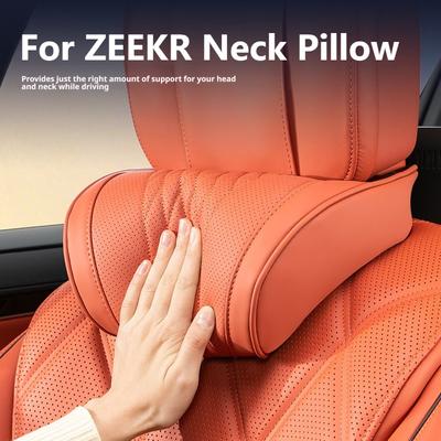 Luxury Nappa Leather Latex Car Neck Pillow For ZEEKR 001 FR 007 7GT 009 Grand X 7X MIX 9X Ergonomic Support Car Waist Pillow