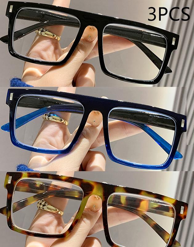 2/3PC New fashion large frame reading glasses trendy square frame rice nail middle-aged and elderly goggles reading glasses