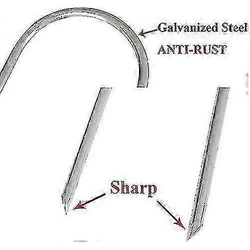 Trampoline Stakes Heavy Duty Tent Pegs, Galvanised U Anchors, 8pcs hwyC