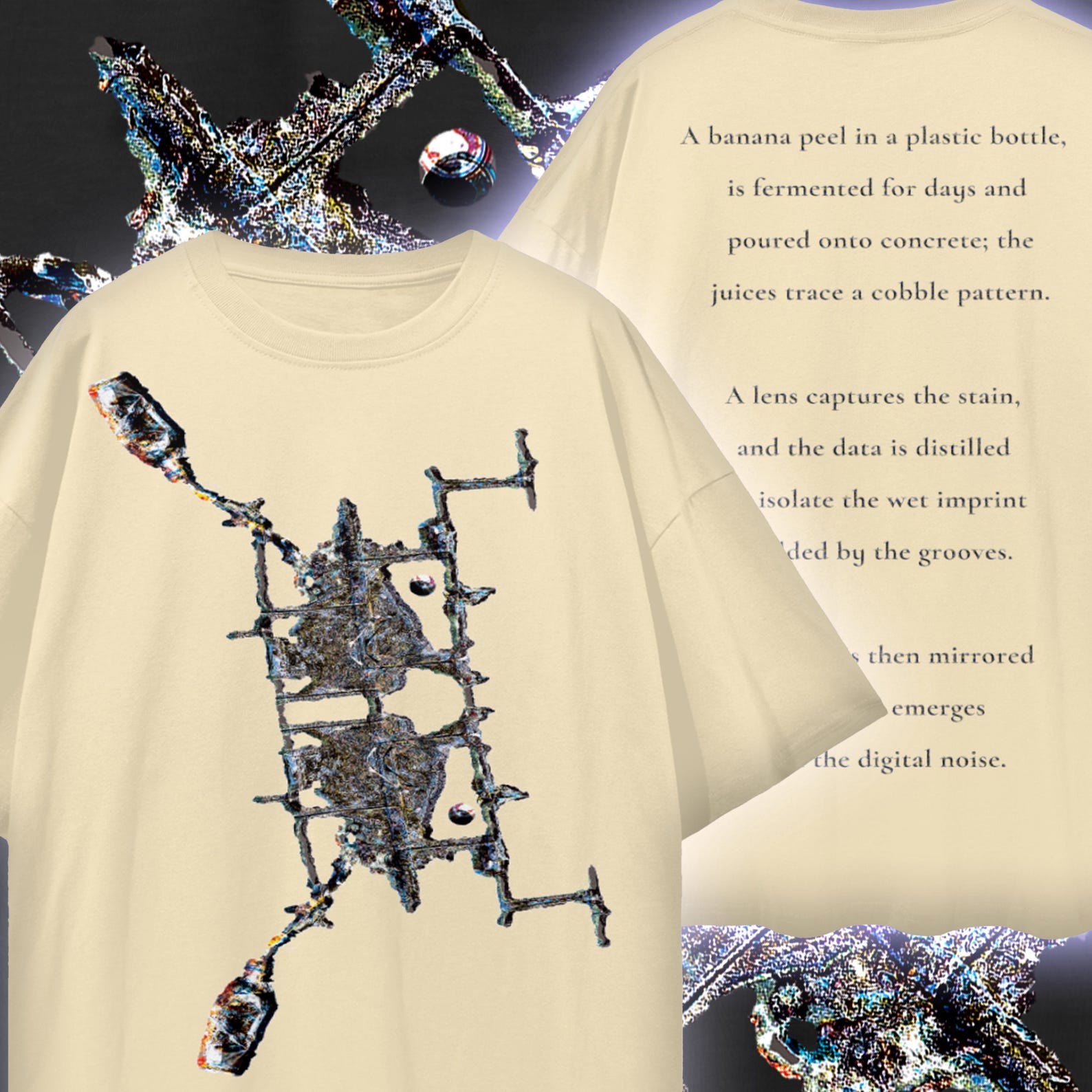 Weirdcore Crab Graphic Tee - Glitchcore Poetry Streetwear - Experimental Cyber-Organic Apparel 2XL