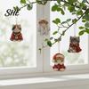 Christmas Gift Decorations Cute Cat Ornaments, 2D Wooden Cartoon Tree Hanging Decor for Winter Holiday Party Home Pendants Trees