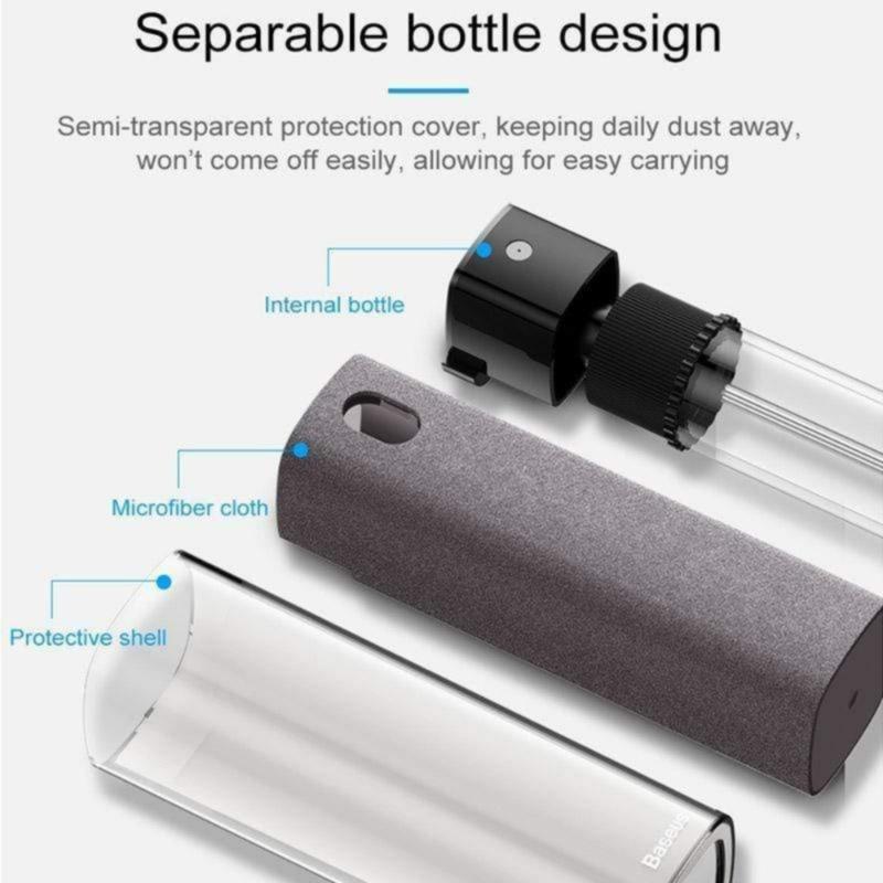 2 in 1 Touch Screen Mini Screen Cleaner Spray Empty Bottle Set Dust Remover Polish Cleaning Tools for Phone Laptop Cleaning Kit