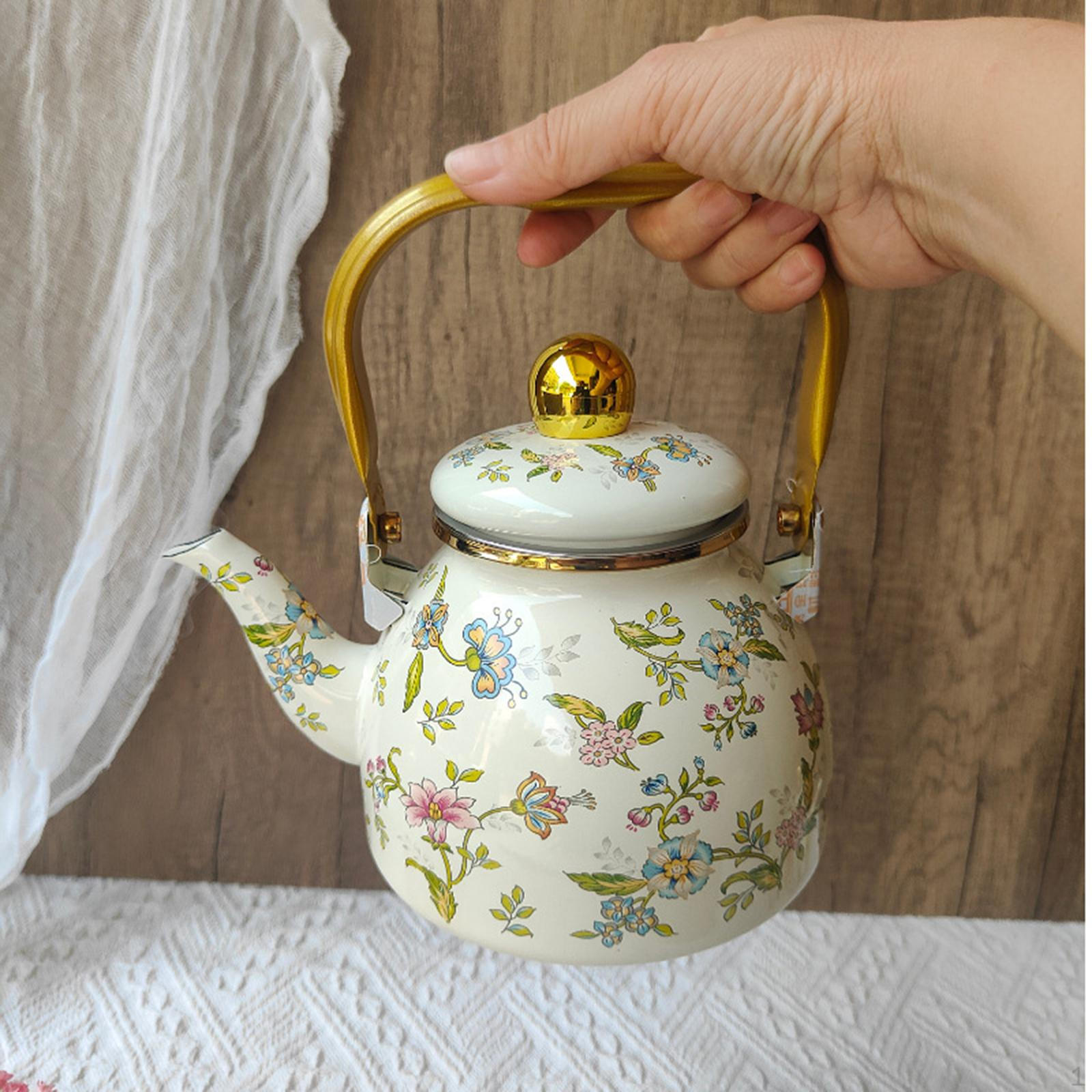 

Эмалированный чайник 1,2 л, герметичный, многофункциональный кувшин для сока, чайник для воды, чайник для офиса, дома flower