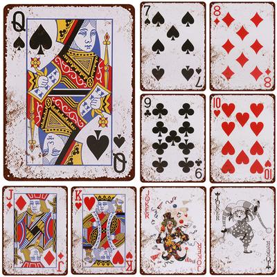 Plaque murale en métal avec inscription Poker Jokers King, décoration murale, affiche d'art vintage, peinture sur fer pour homme, caverne, maison, café, jardin, club, bar