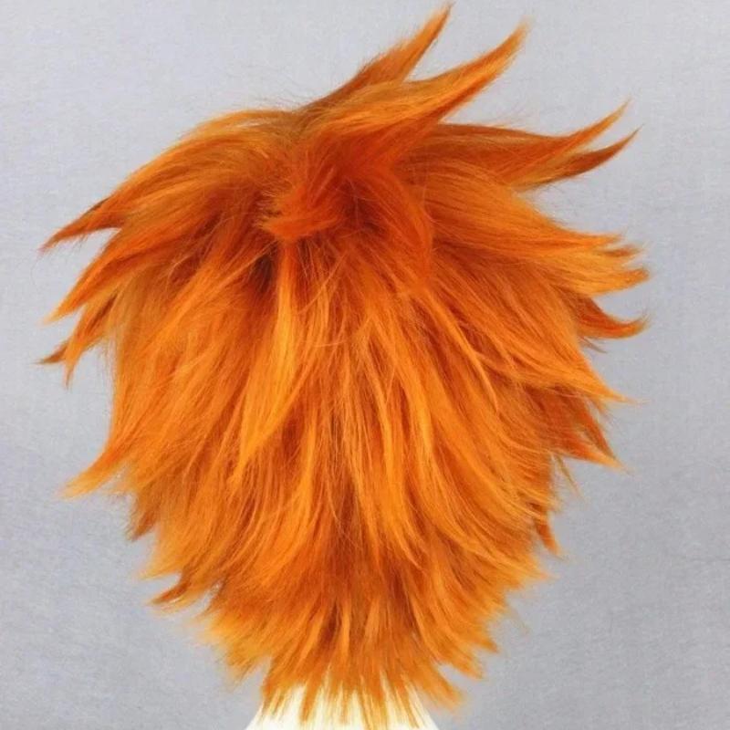 High Quality Anime Haikyuu!! Shoyo Hinata Syouyou Cosplay Wig Short Orange Curly Heat Resistant Synthetic Hair Wigs