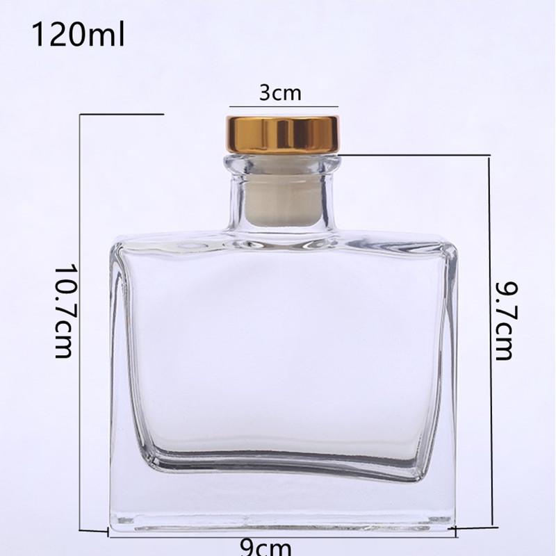 Thick Bottom Transparent Glass Aroma Diffuser Bottle with Rattan Sticks for Indoor Use