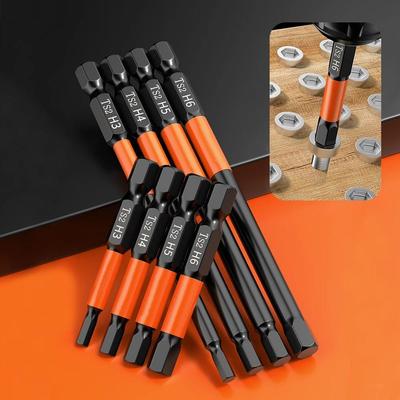 Set di 1 pezzo di inserti magnetici per cacciavite con codolo esagonale da 1/4" ad attacco rapido per avvitatore a impulsi con punta magnetica forte e testa esagonale, utensili manuali di riparazione