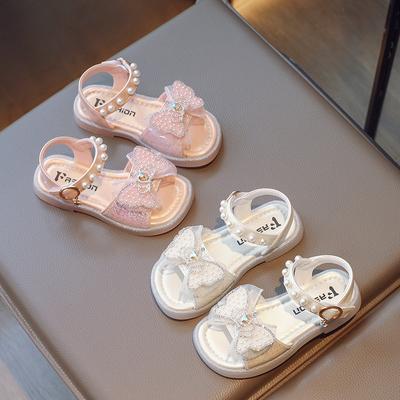 Meninas sapatos crianças princesa sandálias menina grande criança fundo macio estilo estrangeiro cristal