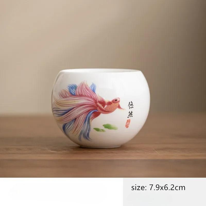 Exquisite Chinese Ceramic Teacup Handmade Custom Master Cup Traditional Tea Accessories Custom Coffee Cup Tea Set Supplies