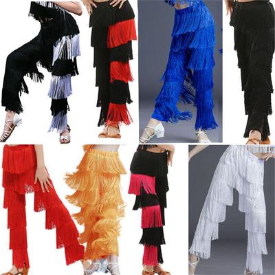 Adult & Children's Latin Dance Fringe Pants for Competition & Practice