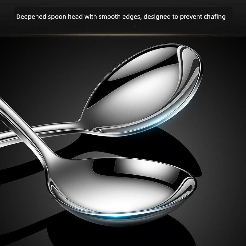 Japanese Imported Household 316L Stainless Steel Spoon, Food-Grade Long-Handled Round-Head Spoon, Soup Spoon, Soup and Stew Spoon, Eating Spoon
