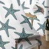 Starfish Texture Aqua In Summer Chiffon Sheer Curtains For Living Room Bedroom Decoration Window Tulle Curtains Drapes