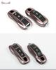 Fits Porsche Key Shell: New Cayenne, Macan, Panamera, 718, Taycan - Ice Raspberry Pink Matte Gray Solid Color