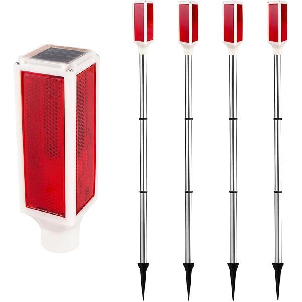 Aolyty Solar Lights Outdoor, Waterproof Driveway Markers Reflective, Warning Flash Light with 2 Lighting Modes, LED Solar Light 4 Pack for Parking