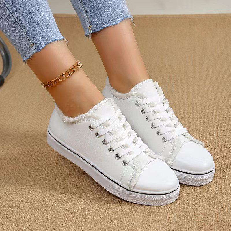 

Женские парусиновые туфли, модные новые весенне-осенние кроссовки с низким вырезом на шнуровке, женские вулканизированные туфли, женские туфли на плоской подошве, белые туфли, женские 36 белый