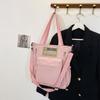 Newest Female Teens Students' Shoulder Bag Simple Style Contrast Color Handbag Stylish Nylon Crossbody Shopping Bags