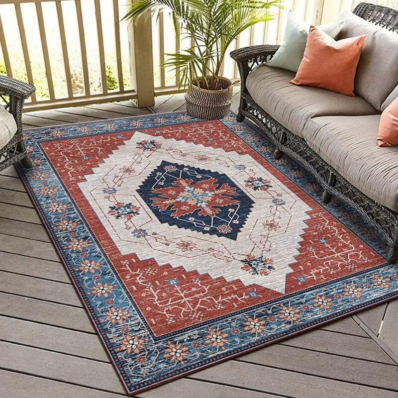 

VIKAMA American Retro Ethnic Style Carpet, Bohemian Living Room And Bedroom Bedside Blanket, Coffee Table Mat, Home Decoration 80cm x 120cm
