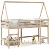 VidaXL Lit superposé et échelle et toit 90x190 cm bois de pin massif, lit intermédiaire, lit mezzanine avec échelle, lit 3282114