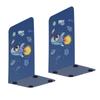 2Pcs Book Ends Nonslip Stable Firm Rounded Corner Rustproof Glossy High Durability Metal Bookends Fo