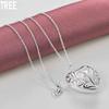 925 Sterling Silver Heart-shaped Hollow Pendant Necklace Fashion Wedding Jewelry
