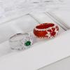 Natural Chalcedony Ring Luxury New In Showy Red  Rings For Women Small High Quality Snowflake Bride Wedding Jewelry