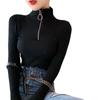 Plus Size Women's Half High Neck Zipper Bodycon Sweater - Autumn/Winter 2022 Collection