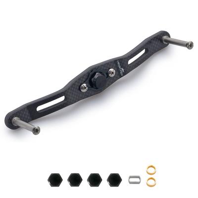HEIGHTEN 130/120/110mm Reel Handle (No Knob) 4mm Thick 1.5K Carbon Fiber for Shimano, Daiwa, and Abu Baitcasting Reels (120mm, Black) (385)