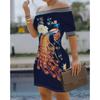 Einseitiges Digitaldruck Slim Sexy Bleistiftrockkleid
