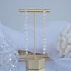 Korean Fashion Jewelry 14K Real Gold Plated Copper Inlaid AAA Zircon Earrings Luxury Long Shiny Wedding Prom Earrings
