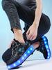 New champion runaway shoes LED luminous pulley shoes boys and girls student sports four pairs of wheels