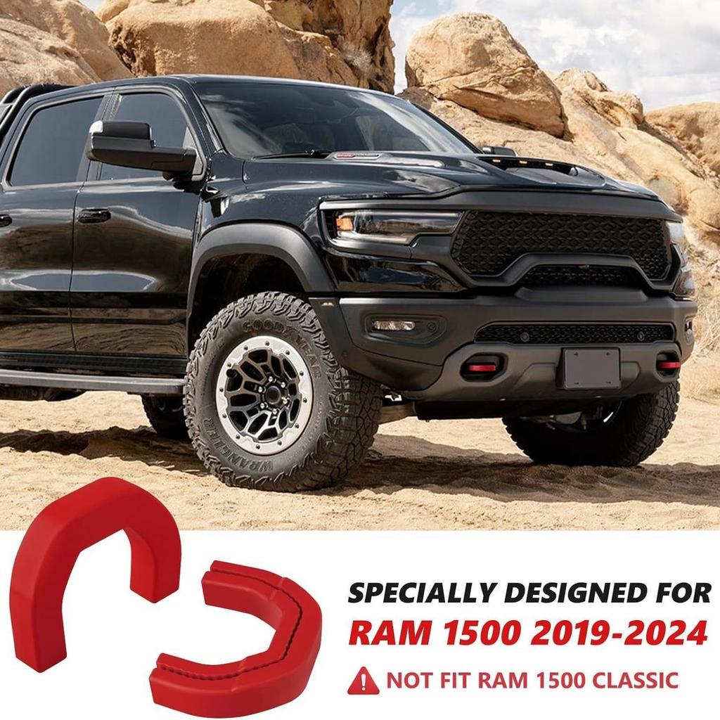 Replacement Front Tow Hook Cover Compatible with 2019-2024 RAM 1500 Truck Durable Plastic Tow Hook Cap for Automotive Exterior