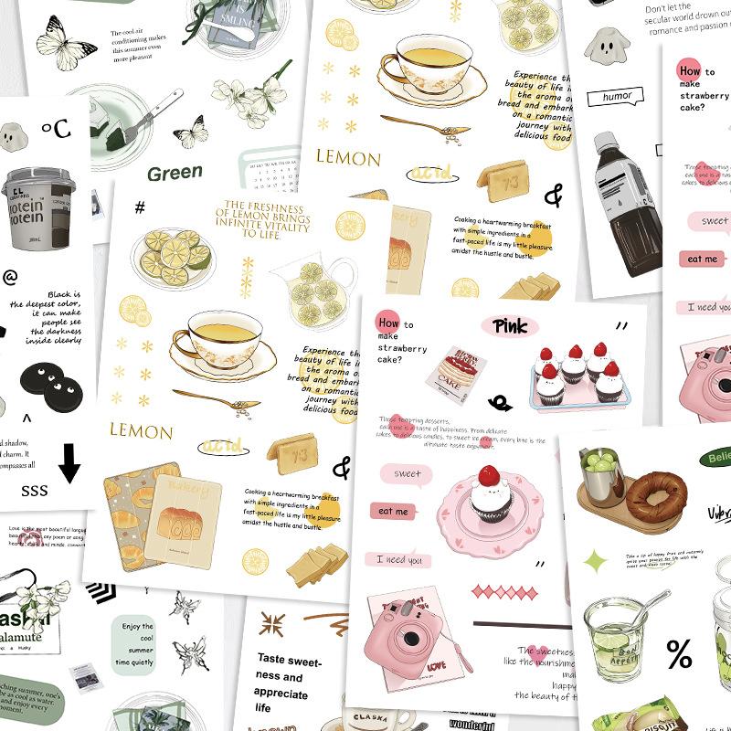 8 Cartoon Hand Account Weekend Convenience Store Stickers Waterproof Diary Hand Account Stickers Gu Card Stickers DIY Decoration Stickers