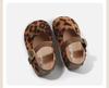 Spring 2026 Girls' Leopard Print Soft Sole Leather Flats - Korean Style Non-Slip Princess Shoes
