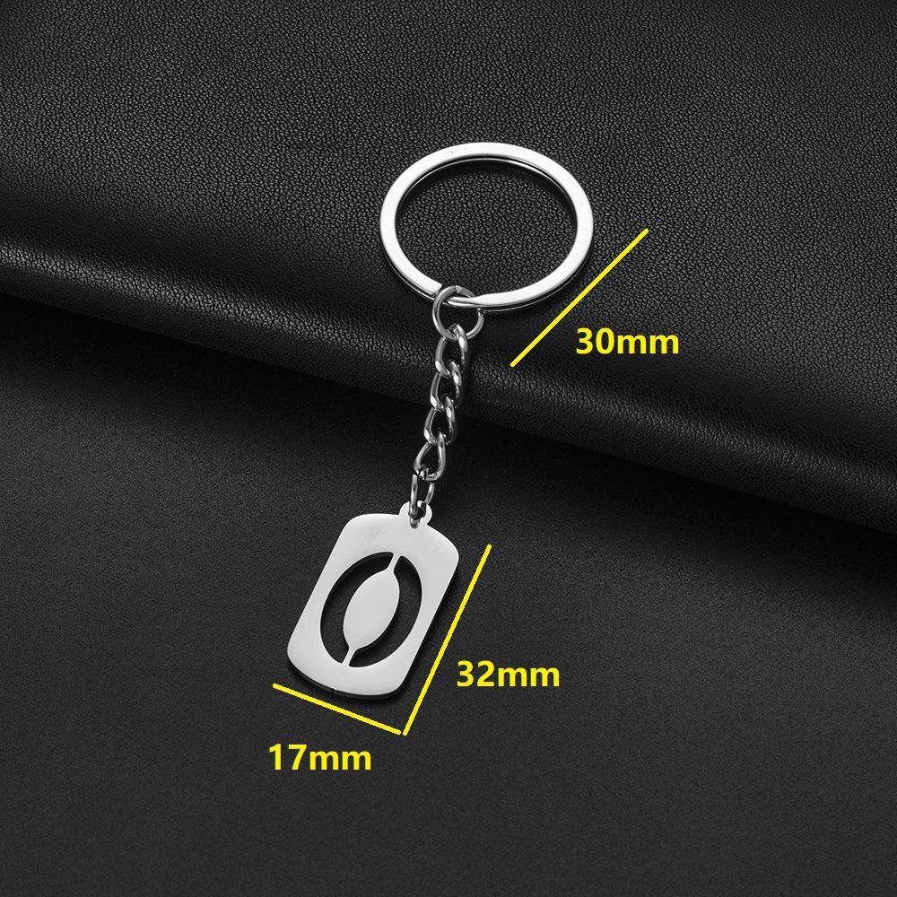 Versatile Stainless Steel Hollow Number Keychain Pendant