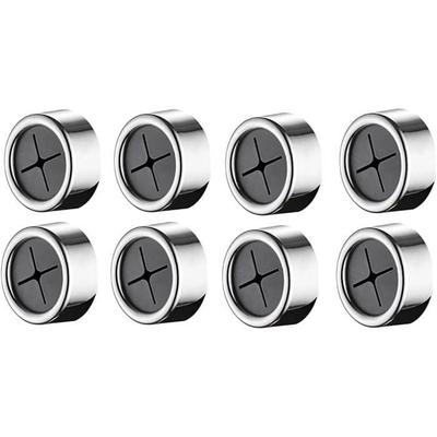 Self-Adhesive Dishcloth Holder - SSS - Round - Silver Metal - 8 Pieces - 4.2 X 2.2 Cm