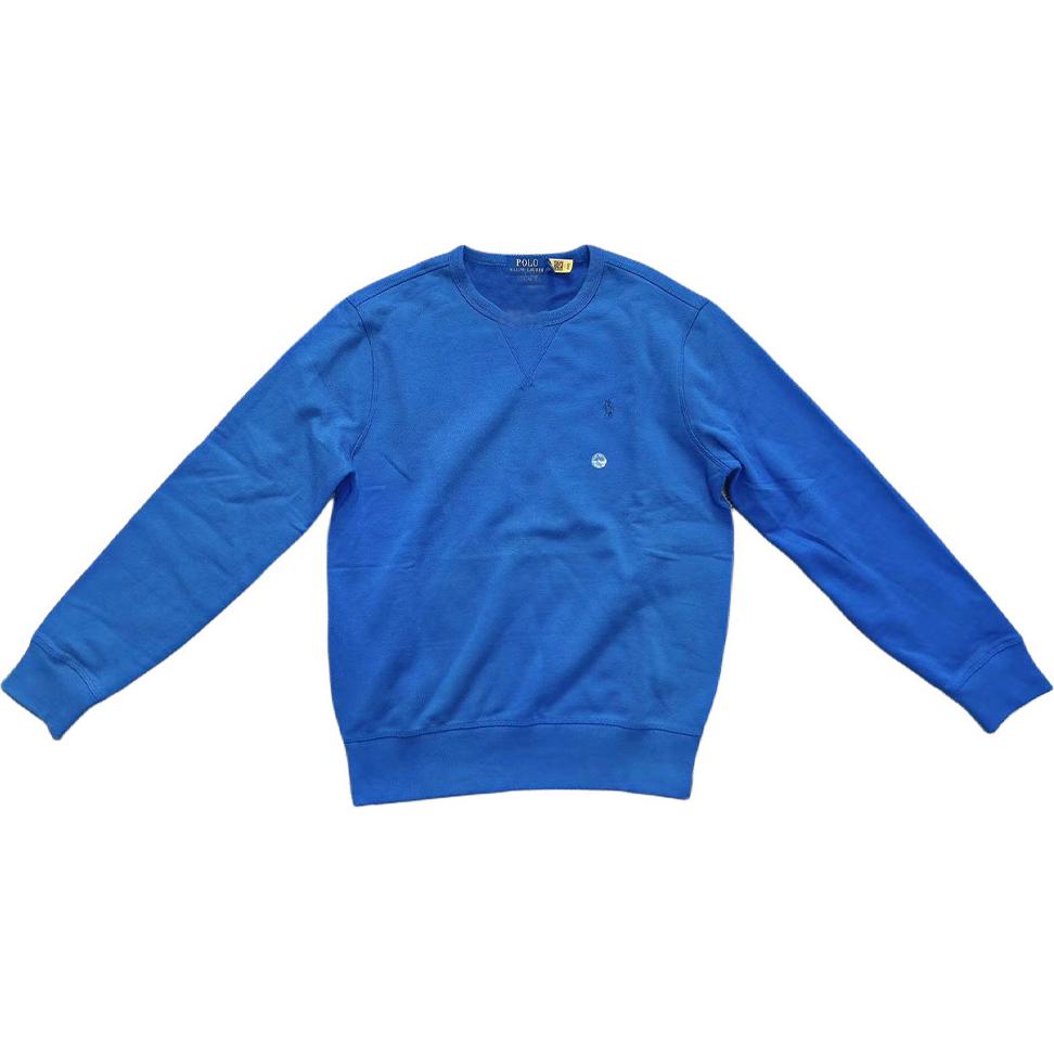 

Polo Ralph Lauren Однотонный трикотажный свитшот с вышивкой пони, с круглым вырезом, с длинными рукавами, мужской, синий 710825900-012 S