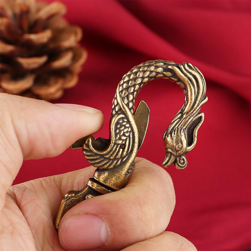 Figurine cu dragon de cupru de epocă Ornamente mici, retro, alamă, animale, lanțuri de chei pentru mașini, artizanat, decorațiuni pentru birou, accesorii