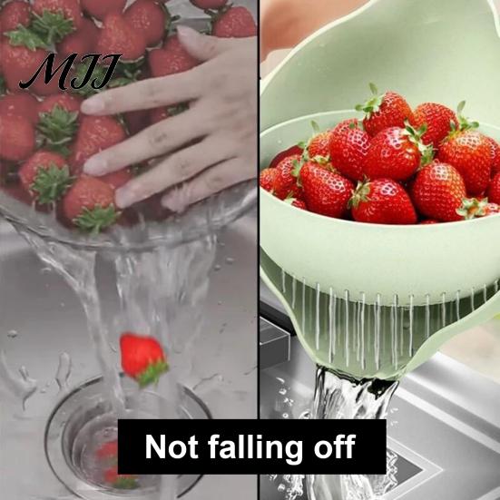 Detachable Drainer Bowl Double Layer Vegetable Washing Basket, Multifunctional Draining Fruit Plastic Strainer for Kitchen & Colander, Sink Gadget